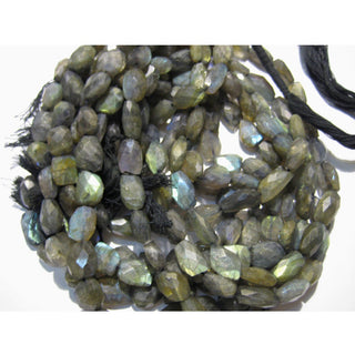 Labradorite Tumbles, 15mm To 20mm Beads, Blue Gem Stone, Faceted Beads, High Quality Beads, 12 Inch Strand
