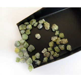 4-5mm/9-10mm Green Rough Diamonds, Green Raw Rough Uncut Diamond Loose For Jewelry, D38