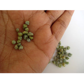 4-5mm/9-10mm Green Rough Diamonds, Green Raw Rough Uncut Diamond Loose For Jewelry, D38