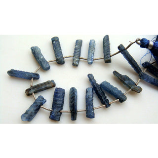 Blue Kyanite Stick Beads - Kyanite Rough Textured Sticks - 15mm To 18mm Each - 12 Pieces