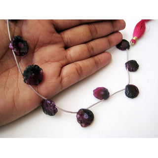 Solar Quartz Bead, Colored Slices, 15mm Approx, 8 Inch Strand, 8 Pieces Approx