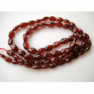 Garnet Beads, Mozambique Garnet, Oval Beads, Faceted Beads, 7mm To 10mm Beads, 9 Inch Half Strand