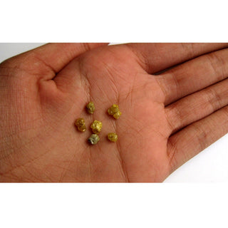 1 Piece 4mm Each Yellow Drilled Raw Diamonds, Natural Rough Raw Uncut Diamond For Jewelry