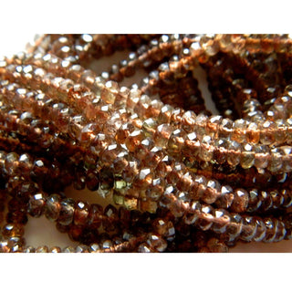 Andalusite Rondelles, Andalusite Jewelry, Faceted Rondelle Beads, 4.5mm Each, 13 Inch Strand