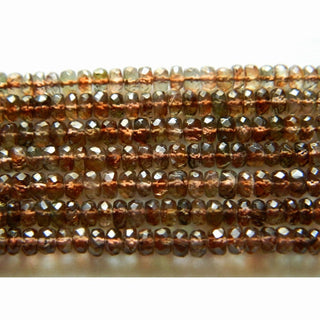 Andalusite Rondelles, Andalusite Jewelry, Faceted Rondelle Beads, 4.5mm Each, 13 Inch Strand