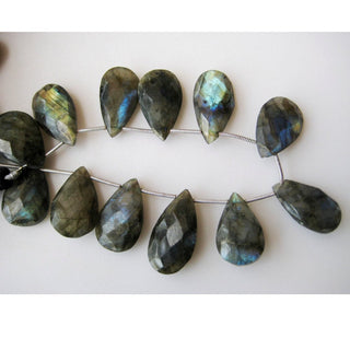 Labradorite Briolette Beads, Faceted Pear Bead, 15x20mm To 13x25mm Beads, Faceted Stone, 7 Briolettes Approx