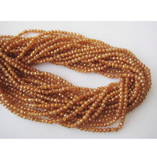 10 Strands Wholesale Mystic Coated Quartz, Citrine Color Micro Faceted Rondelle Beads, 4mm Beads, 13 Inches Each