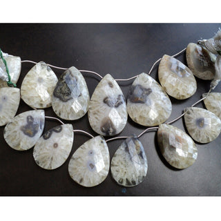 Solar Quartz Briolettes, Faceted Pear Beads, Huge 28x36mm To 30x50mm Beads, 7 Pieces Approx