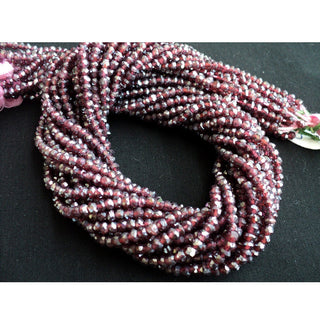 5 Strands, Wholesale Mystic Garnet, Original Gemstone, Micro Faceted Rondelle Beads, 3.5mm Beads, 13 Inches Each