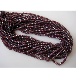 5 Strands, Wholesale Mystic Garnet, Original Gemstone, Micro Faceted Rondelle Beads, 3.5mm Beads, 13 Inches Each