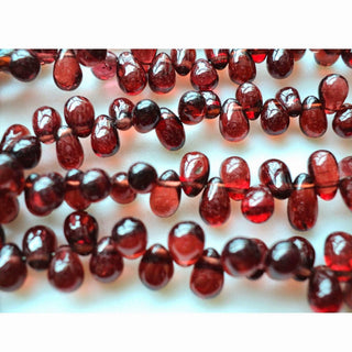 Garnet Beads, Tear Drop beads, Briolette Beads, 6x4mm Beads, AAA Beads, 4.5 Inch Half Strand, 40 Pieces Approx