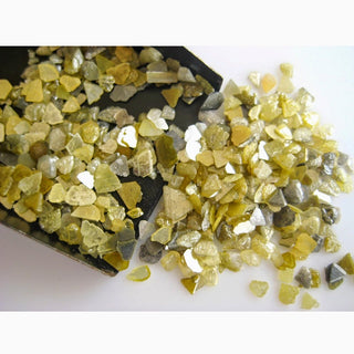 5 Carat Weight 2mm To 5mm Yellow Diamond Slices, Raw Rough Diamond Chips For Making Jewelry