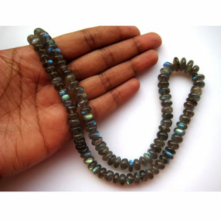 Labradorite Beads, Blue Fire Gem Stone, 6mm To 10mm  Beads, Rondelle Beads, Gemstone Beads, 13 Inch Strand