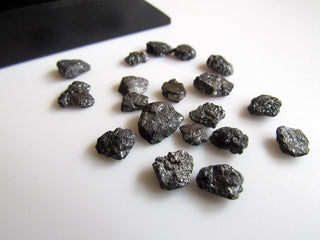 10 Pieces Black Color Raw Rough Diamonds, 5mm To 6mm each Approx Uncut Loose Diamonds SKU- DD44
