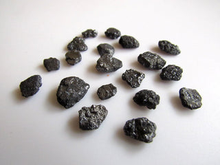 10 Pieces Black Color Raw Rough Diamonds, 5mm To 6mm each Approx Uncut Loose Diamonds SKU- DD44