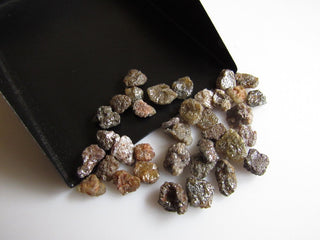 5 Pieces 5mm Each Raw Rough Flat Diamonds, Perfect for Bezel And prong Settings Red Color Uncut Diamonds