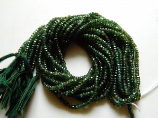 Green Apatite Rondelle Beads, 4mm Faceted Beads, Wholesale Gemstones, 13 Inch Strand