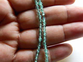 Apatite Smooth Round Beads, Blue Apatite Beads, Green Apatite, 3.5mm Beads, 13 Inch Strand, Sold As 1 Strand/5 Strand, GFJP