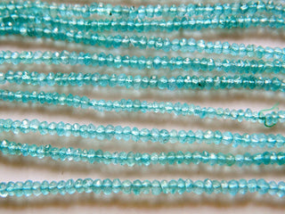 Apatite Rondelle Beads, Faceted Blue Apatite Beads, 3.5mm Faceted Beads, 14 InchStrand