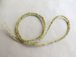 3mm Each Yellow Raw Rough Diamond Beads, Faceted Diamond Beads, Sold As 2 Bead/10 Beads, DF7