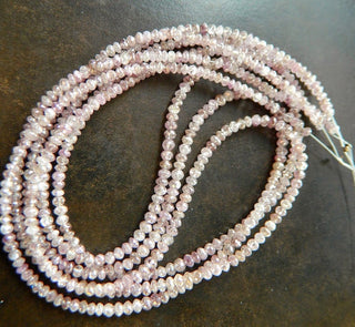 10 Beads Rare Pink Rough Diamond Faceted Beads, Raw Diamonds, 2.5mm To 1.5mm Each Approx