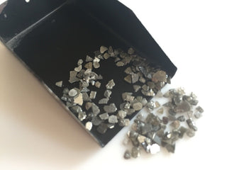 5 Carat Weight 2mm To 5mm Natural Grey Diamond Slices, Grey Rough Raw Diamond Chips For Jewelry