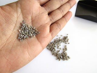 100 Pieces 10 CTW 3mm To 2mm Brown Raw Champagne Diamond Chips Beads, Raw Rough Uncut Drilled Brown Diamonds