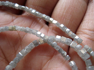 2mm Each Raw Rough Box Shaped Diamond Cubes, Natural Rough Faceted Diamond Beads, Sold As 8 Inch/16 Inch Strand, DF2