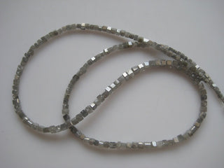 2mm Each Raw Rough Box Shaped Diamond Cubes, Natural Rough Faceted Diamond Beads, Sold As 8 Inch/16 Inch Strand, DF2