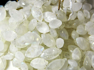 Rainbow Moonstone Briolette Beads/ Marquise Beads/ Faceted Gemstones/ 6x12mm Each/ 20 Pieces/ 3.75 Inch Half Strand
