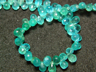 Half Strand Blue Apatite Original Briolette, Faceted Drops Briolettes, 6mm To 7mm approx, 36 Pieces Approx, 4 Inch