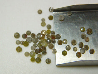 Rose Cut Diamond Loose, Rough Diamond Rose Cut, Yellow Raw Diamond, Faceted Cabochon, 3mm To 4mm Each, 5 Pieces