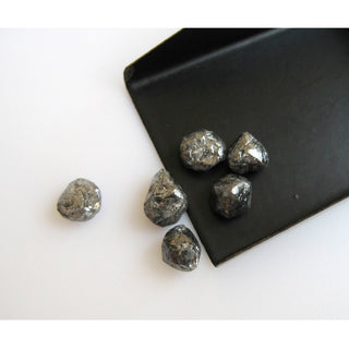 Natural Black Smooth 6mm Octahedron Shaped Diamond Crystal, Natural Raw Rough Uncut Diamond Loose,