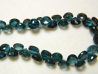 London Blue Topaz Beads, Blue Topaz Onion Briolettes, Faceted Beads, 6mm Beads, 10 Pieces, SKU-DSCN5793