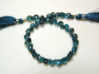 London Blue Topaz Beads, Blue Topaz Onion Briolettes, Faceted Beads, 6mm Beads, 10 Pieces, SKU-DSCN5793