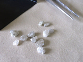 5 Pieces White Color Raw Rough Flat Diamonds, Uncut Diamonds 5mm Each Approx, SKU-8