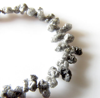 Natural Uncut Diamond Beads, Very Rare Rough Diamond Briolettes, Raw Diamonds, 4mm Approx Beads, 8 Inch Strand, SKU-DB1