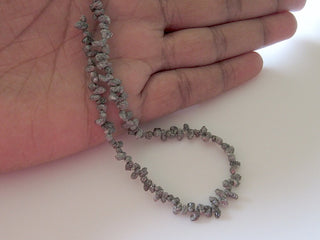 Natural Uncut Diamond Beads, Very Rare Rough Diamond Briolettes, Raw Diamonds, 4mm Approx Beads, 8 Inch Strand, SKU-DB1