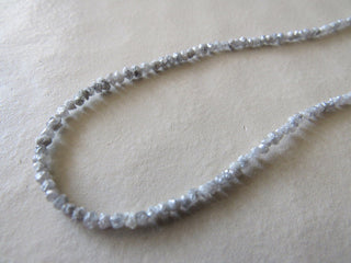 Grey White Raw Rough Conflict Free Diamond Beads, Natural White Earth Mined Rondelle Diamonds Loose, Sold As 8 Inch/16 Inch Strand, GFJ