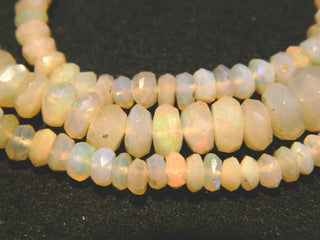 13.5 Inches Full Strand Opal Beads, Natural Ethiopian Opal, Opal Faceted Rondelles, 3mm -8mm Not Enhanced