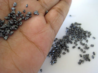 2 Carat Weight 2mm To 3mm Black Color Uncut Diamond Chips, Natural Rough Raw Diamond Chips