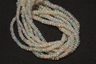 3mm To 4mm Natural Ethiopian Opal Beads, Ethiopian Opal Smooth Rondelle Beads, Opal Plain Rondelles, 16 Inch Strand, G226