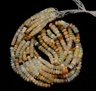 16 Inch Strand Opal Beads, Ethiopian Opal, Faceted Opal Rondelles, 3.5mm To 7mm Each Not Enhanced