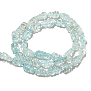 Hand Carved Drop Beads, Topaz Color  Quartz Crystal Beads, Gemstone Carving, Briolette Beads, 11x6mm, 14 Inch Strand, SKU-A12