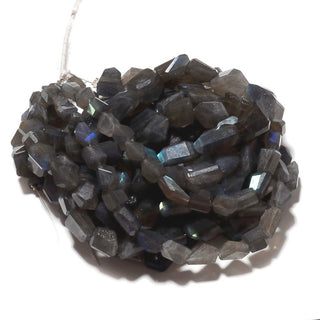 Labradorite Gemstones, AAA Labradorite, Step Cut Tumbles, Faceted Nugget Beads, 10-8mm Each, 8 Inch Half Strand, SKU-A44