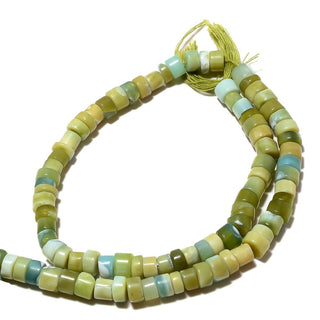 Green Opal Green Opal Tyre Beads Opal Heishi Beads 6.5mm Beads 13 Inch Strand SKU-A110 - Rondelles Ovals & Rounds