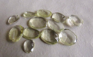 5 Pieces 14mm To 16mm Each Lemon Quartz Rose Cut Yellow Color Faceted Flat Loose Cabochons RS34