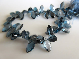 10 Beads London Blue Topaz Beads, Faceted Marquise, Blue Topaz Briolette, Briolette Beads, 6x9mm Each, SKU-0340