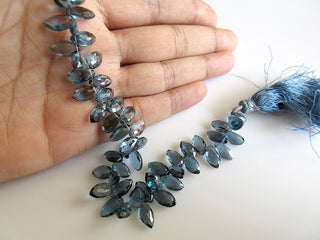 10 Beads London Blue Topaz Beads, Faceted Marquise, Blue Topaz Briolette, Briolette Beads, 6x9mm Each, SKU-0340