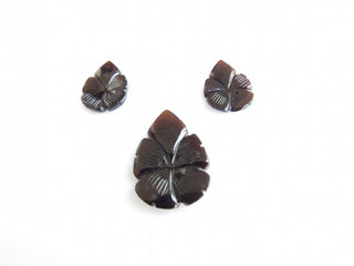 Natural Tourmaline Hand Carved Beads, Gemstone Carving, 3 Piece Set, Matched Pairs 18x14mm Focal Pendant 27x18mm Each, SKU-TC5